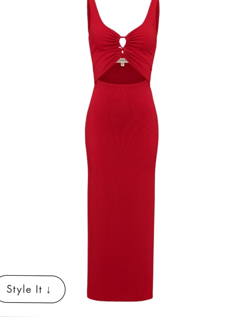 L*Space Camille Ribbed Cutout Maxi Dress Flame Red Size Large - Picture 4 of 17